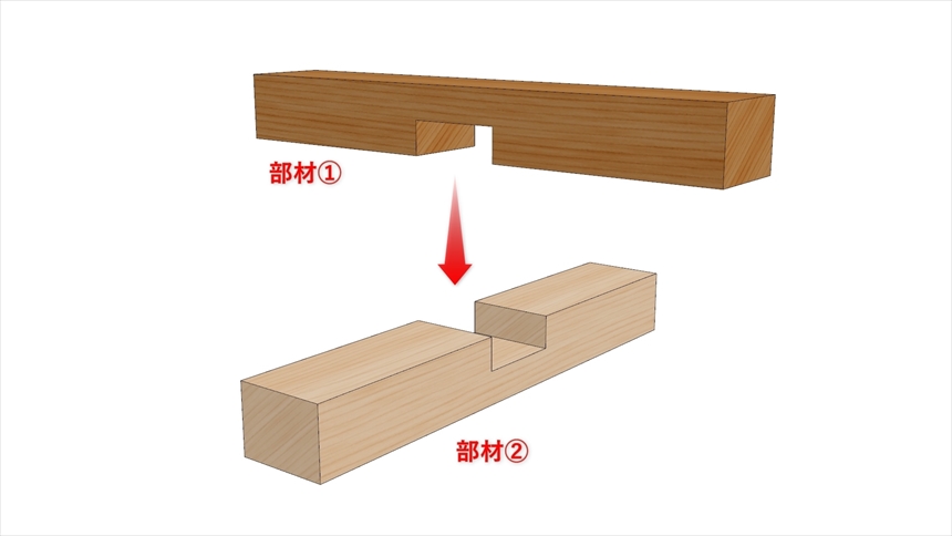 十字相欠き接ぎの加工06