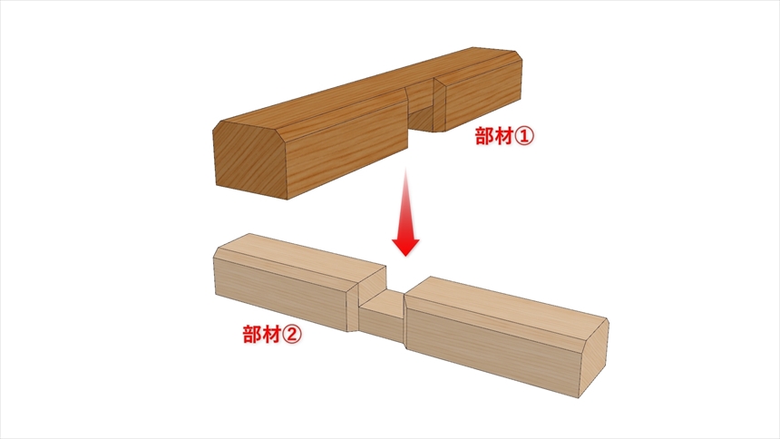 腰付き十字相欠き接ぎの加工10